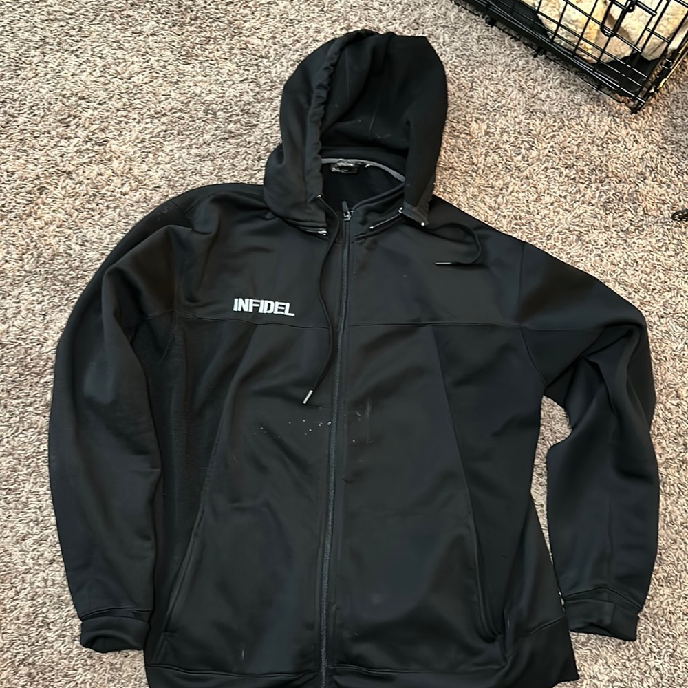 Men’s Black Infidel Zipper Hoodie - size XL